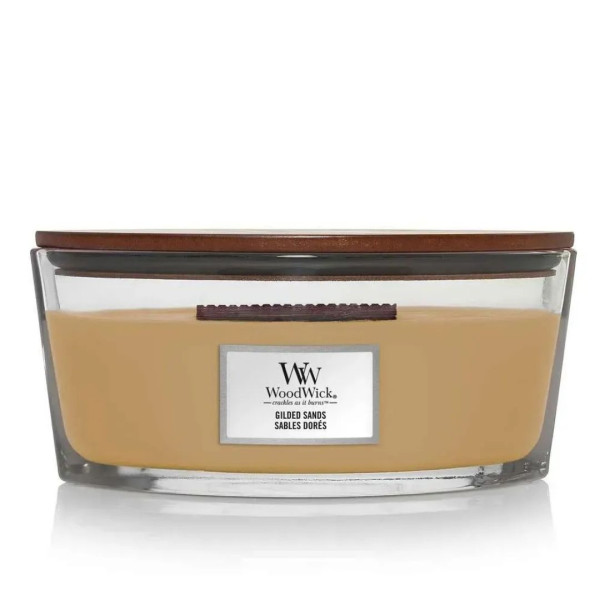 WoodWick Gilded Sands Ellipse Ароматична свічка з ароматом інжиру та гваякового дерева Еліпс