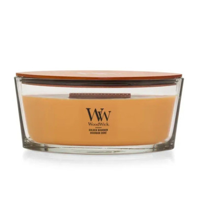 WoodWick Golden Bourbon Ellipse Ароматическая свеча с ароматом медового виски и копченого дерева Эллипс