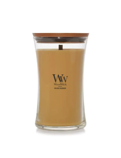 WoodWick Golden Bourbon Large Ароматична свічка з ароматом медового віскі та копченого дерева Велика