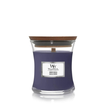 WoodWick Hinoki Dahlia Mini Ароматическая свеча с нотами дерева хиноки, сливы и георгины Мини