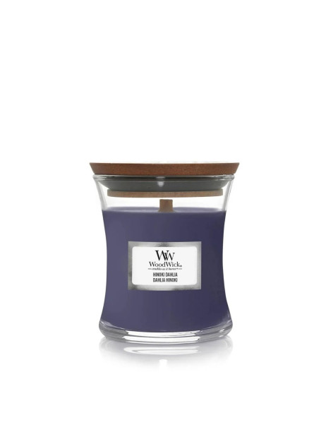 WoodWick Hinoki Dahlia Mini Ароматична свічка з нотами дерева хінокі, сливи та жоржини Міні