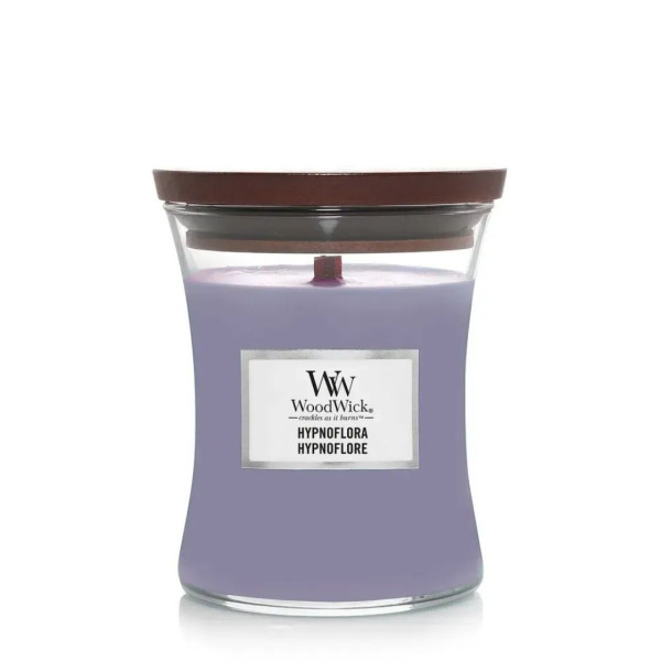 WoodWick Hypnoflora Medium Ароматична свічка з ароматом груші та жасмину Середня