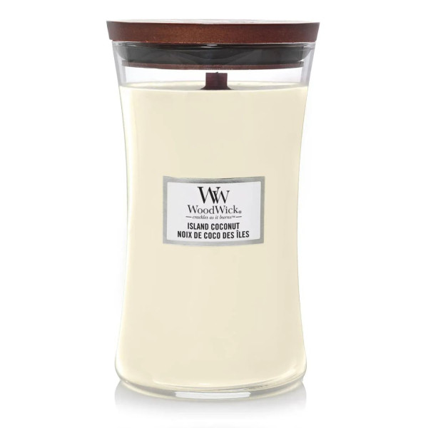 WoodWick Island Coconut Large Ароматична свічка з ароматом кокоса та ананаса Велика