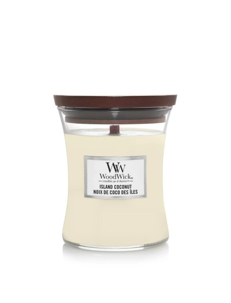 WoodWick Island Coconut Medium Ароматична свічка з ароматом кокоса та ананаса Середня