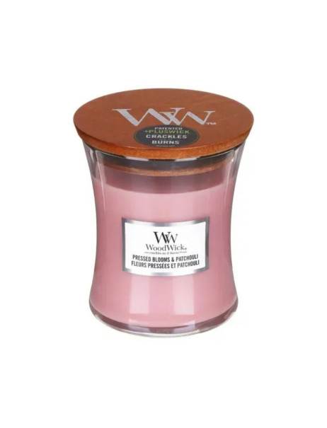 Woodwick Large Pressed Blooms & Patchouli Medium Ароматична свічка з ароматом квітів Середня