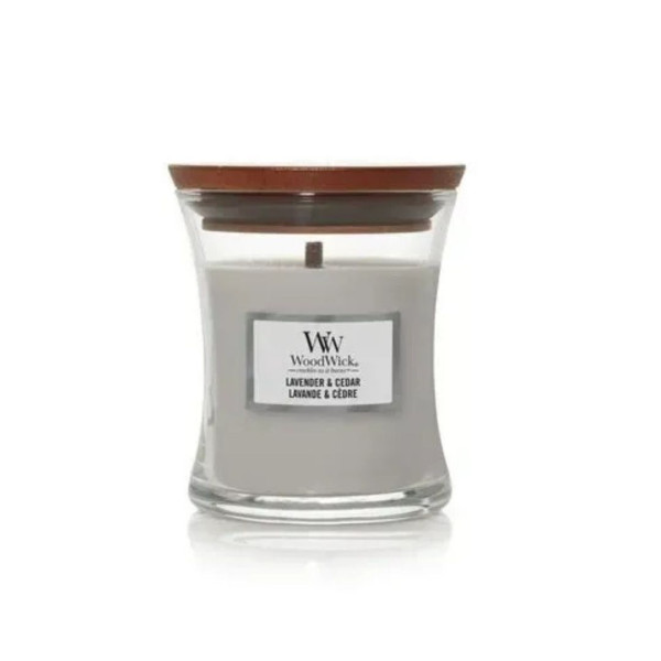 WoodWick Lavender & Cedar Mini Ароматична свічка з ароматом кипариса, перцю і лимону Міні