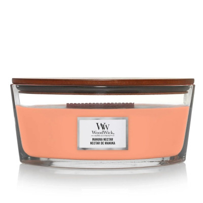 WoodWick Manuka Nectar Ellipse Ароматическая свеча с персиком, медом и манго Эллипс