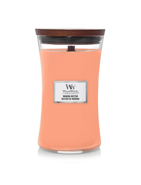 WoodWick Manuka Nectar Large Ароматична свічка з персиком, медом і манго Велика