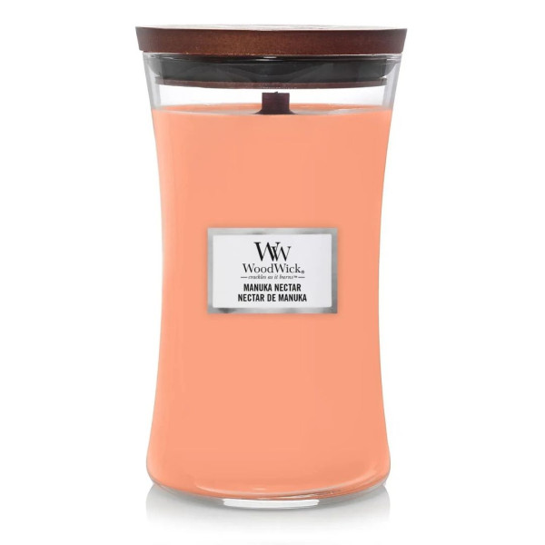 WoodWick Manuka Nectar Large Ароматична свічка з персиком, медом і манго Велика