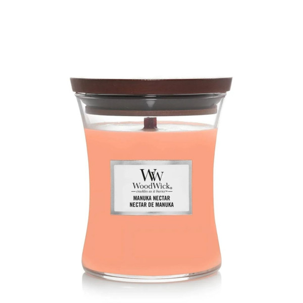 WoodWick Manuka Nectar Medium Ароматична свічка з персиком, медом і манго Середня