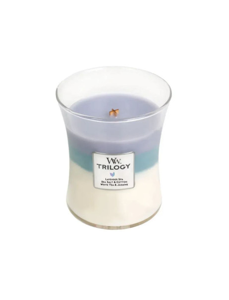 WoodWick Medium Trilogy Calming Retreat Medium Ароматическая свеча с трехслойным ароматом Средняя