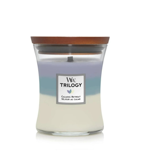 WoodWick Medium Trilogy Calming Retreat Medium Ароматична свічка з тришаровим ароматом Середня