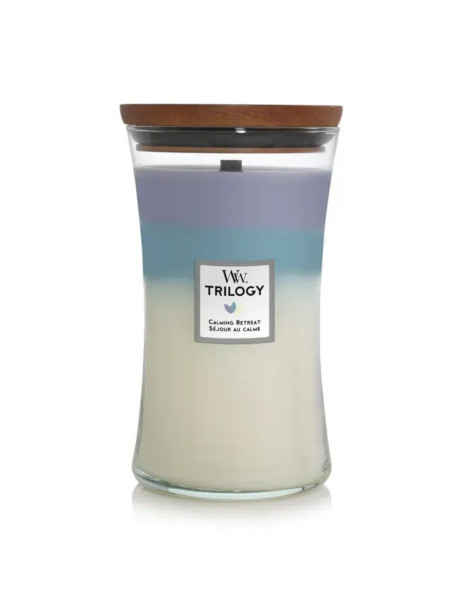 WoodWick Medium Trilogy Calming Retreat Large Ароматична свічка з тришаровим ароматом Велика