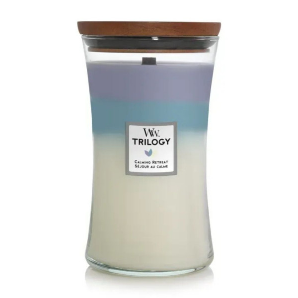 WoodWick Medium Trilogy Calming Retreat Large Ароматична свічка з тришаровим ароматом Велика