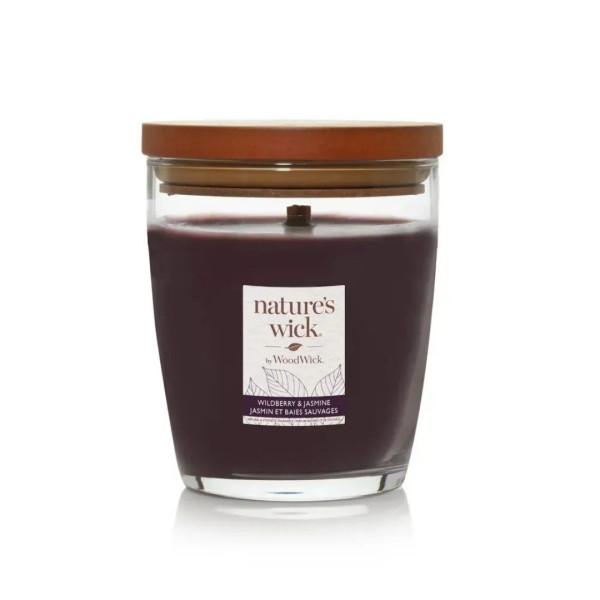 WoodWick Nature’s Wick Wildberry & Jasmine Medium Ароматична свічка з ароматом диких ягід та жасмину Середня