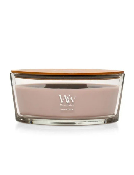 WoodWick Patchouli Crème Ellipse Ароматична свічка з какао та копченим кашеміром Еліпс