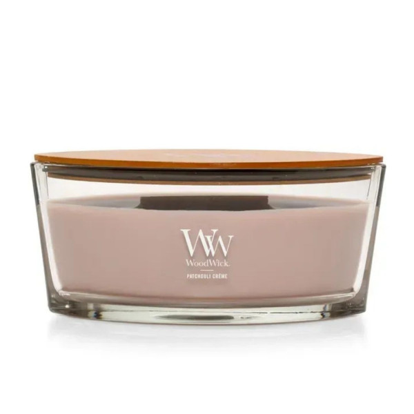 WoodWick Patchouli Crème Ellipse Ароматична свічка з какао та копченим кашеміром Еліпс