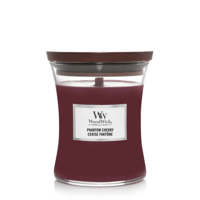 WoodWick Phantom Cherry Medium Ароматическая свеча с ароматом темной вишни и амбры Средняя