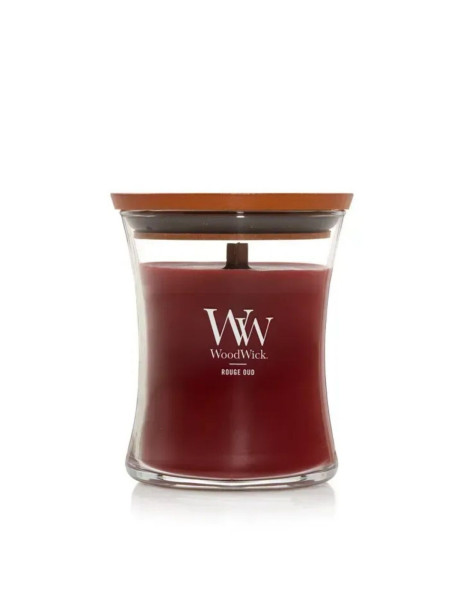 WoodWick Rouge Oud Medium Ароматична свічка з ароматом троянди та спецій Середня