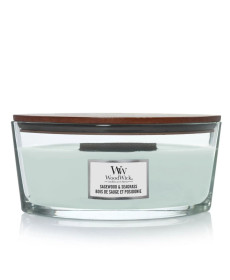 WoodWick Sagewood & Seagrass Ellipse Ароматическая свеча с нотами шалфея, океана и кедра Эллипс - Написать отзыв