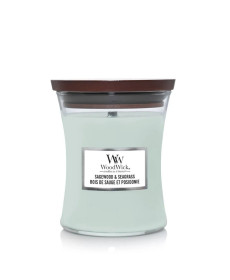 WoodWick Sagewood & Seagrass Medium Ароматична свічка з нотами шавлії, океану та кедра Середня - Написати відгук