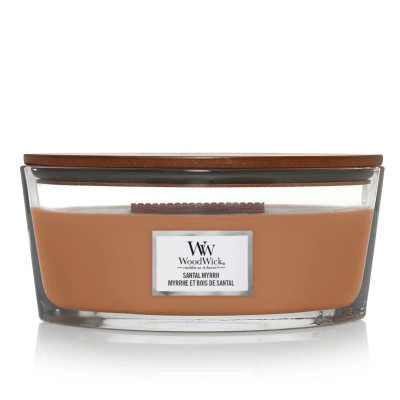 WoodWick Santal Myrrh Ellipse Ароматична свічка з нотами червоного дерева, евкаліпта та амбри Еліпс