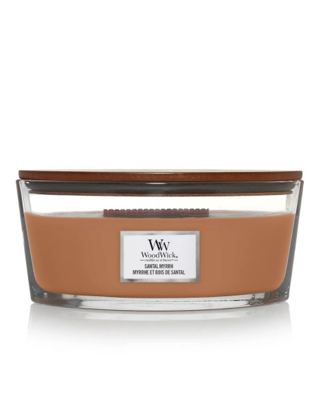 WoodWick Santal Myrrh Ellipse Ароматична свічка з нотами червоного дерева, евкаліпта та амбри Еліпс