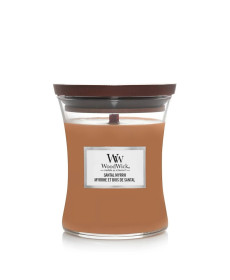 WoodWick Santal Myrrh Medium Ароматическая свеча с нотами красного дерева, эвкалипта и амбры Средняя - Написать отзыв