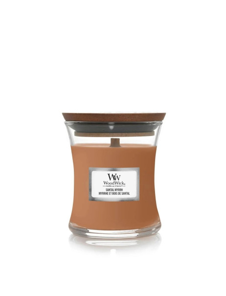 WoodWick Santal Myrrh Mini Ароматическая свеча с нотами красного дерева, эвкалипта и амбры Мини