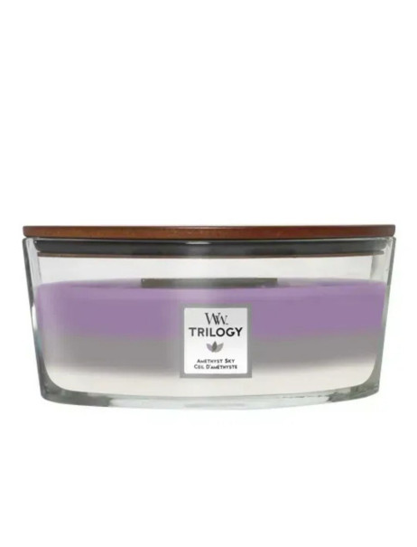 WoodWick Trilogy Amethyst Sky Ellipse Ароматическая свеча с трехслойным ароматом Аметистовое небо Эллипс