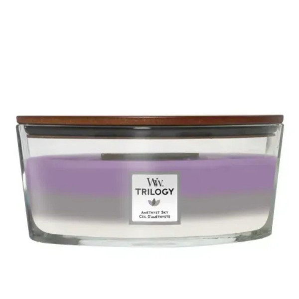 WoodWick Trilogy Amethyst Sky Ellipse Ароматична свічка з тришаровим ароматом Аметистове небо Еліпс
