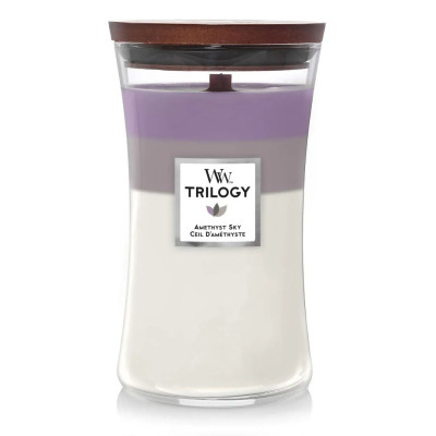 WoodWick Trilogy Amethyst Sky Large Ароматическая свеча с трехслойным ароматом Аметистовое небо Большая