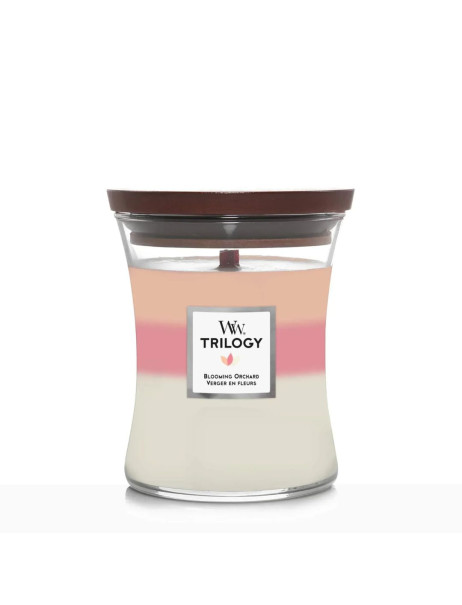WoodWick Trilogy Blooming Orchard Medium Ароматична свічка з ніжними нотами Середня