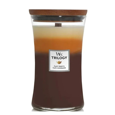 WoodWick Trilogy Cafe Sweets Large Ароматическая свеча с трехслойным ароматом Большая