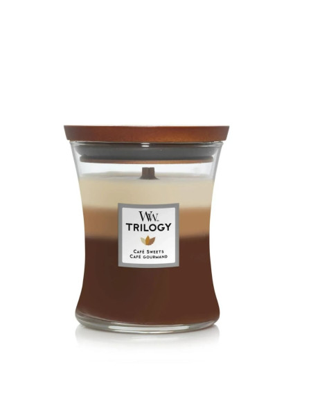 WoodWick Trilogy Cafe Sweets Medium Ароматична свічка з тришаровим ароматом Середня