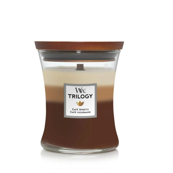 WoodWick Trilogy Cafe Sweets Medium Ароматична свічка з тришаровим ароматом Середня