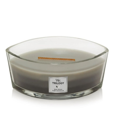 WoodWick Trilogy Warm Woods Ellipse Ароматическая свеча с трехслойным ароматом Эллипс