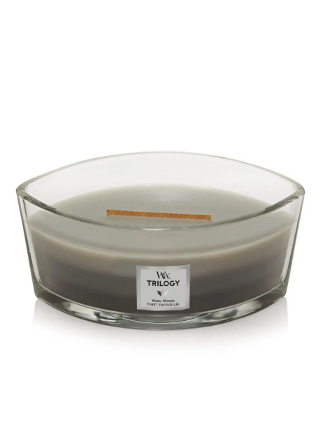 WoodWick Trilogy Warm Woods Ellipse Ароматическая свеча с трехслойным ароматом Эллипс