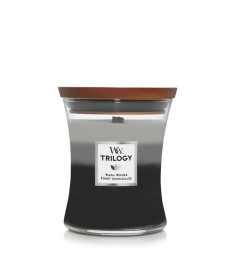 WoodWick Trilogy Warm Woods Medium Ароматична свічка з тришаровим ароматом Середня - Написати відгук