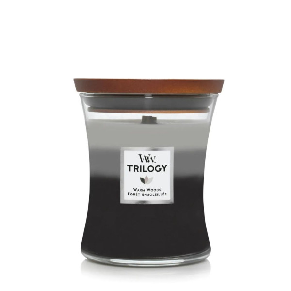WoodWick Trilogy Warm Woods Medium Ароматична свічка з тришаровим ароматом Середня