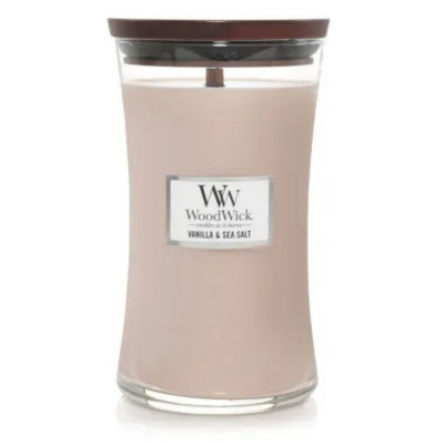WoodWick Vanilla & Sea Salt Large Ароматическая свеча с ароматом ванили и морской соли Большая