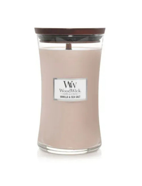 WoodWick Vanilla & Sea Salt Large Ароматическая свеча с ароматом ванили и морской соли Большая