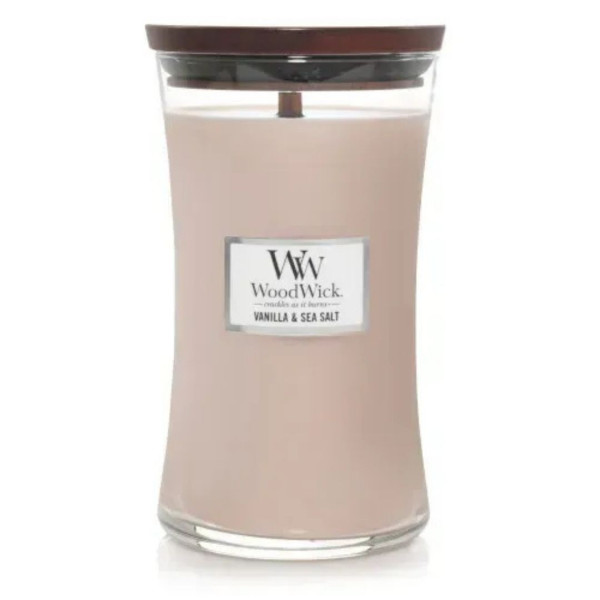 WoodWick Vanilla & Sea Salt Large Ароматична свічка з ароматом ванілі та морської солі Велика