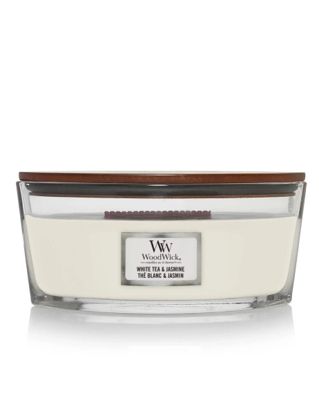 WoodWick White Tea & Jasmine Ellipse Ароматична свічка з ніжним ароматом Еліпс