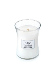 WoodWick White Tea & Jasmine Medium Ароматична свічка з ніжним ароматом Середня - Написати відгук