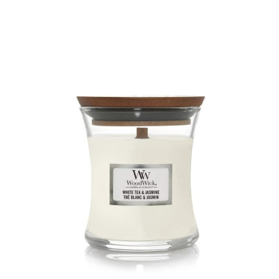 WoodWick White Tea & Jasmine Mini Ароматическая свеча с нежным ароматом Мини