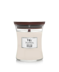 WoodWick White Teak Medium Ароматична свічка з ароматом сандалового дерева і дуба Середня - Написати відгук