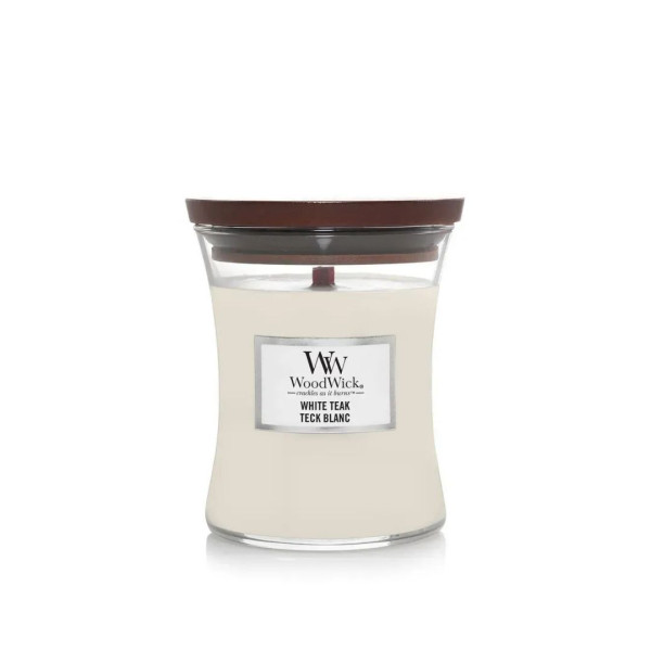 WoodWick White Teak Mini Ароматична свічка з ароматом сандалового дерева і дуба Міні