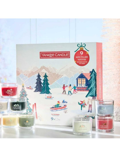 Yankee Candle Christmas 9 Mini Filled Votives Подарочный набор из 9 свечей