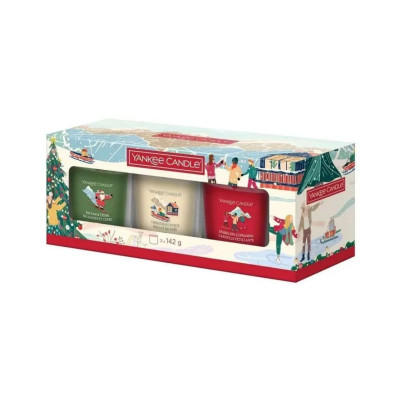 Yankee Candle Christmas Tumbler Set Подарунковий набір із 3 скляних свічок